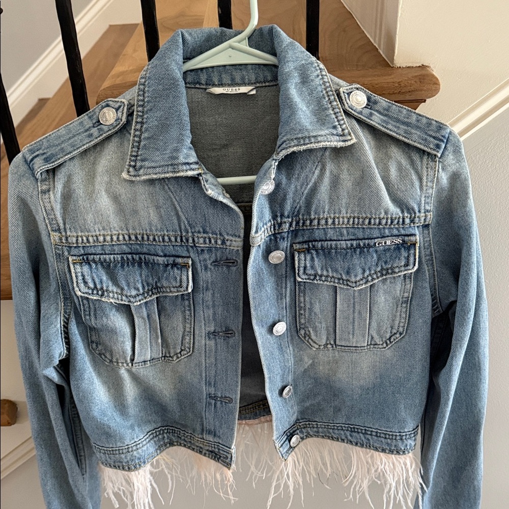 Guess Vintage Cropped “LOVE” Denim Jacket